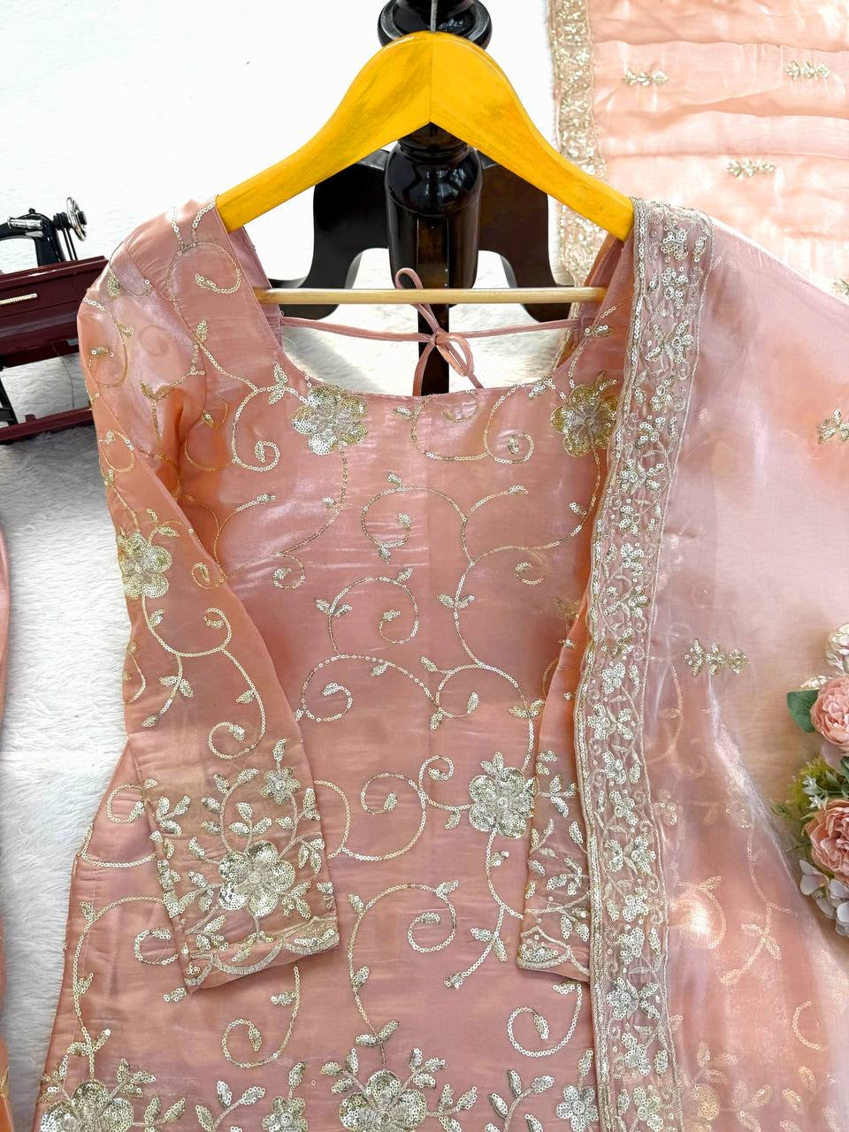 Peachy Premium Sharara Suit - Laksharaa Sarees