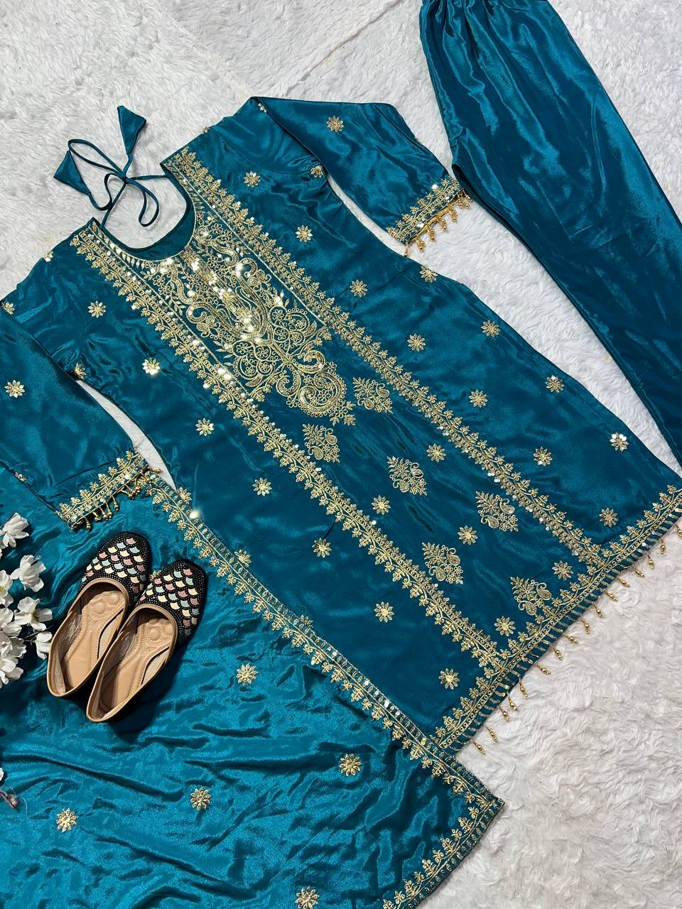 NAMITA — Premium Chinnon Silk Pakistani Suit - Laksharaa Sarees