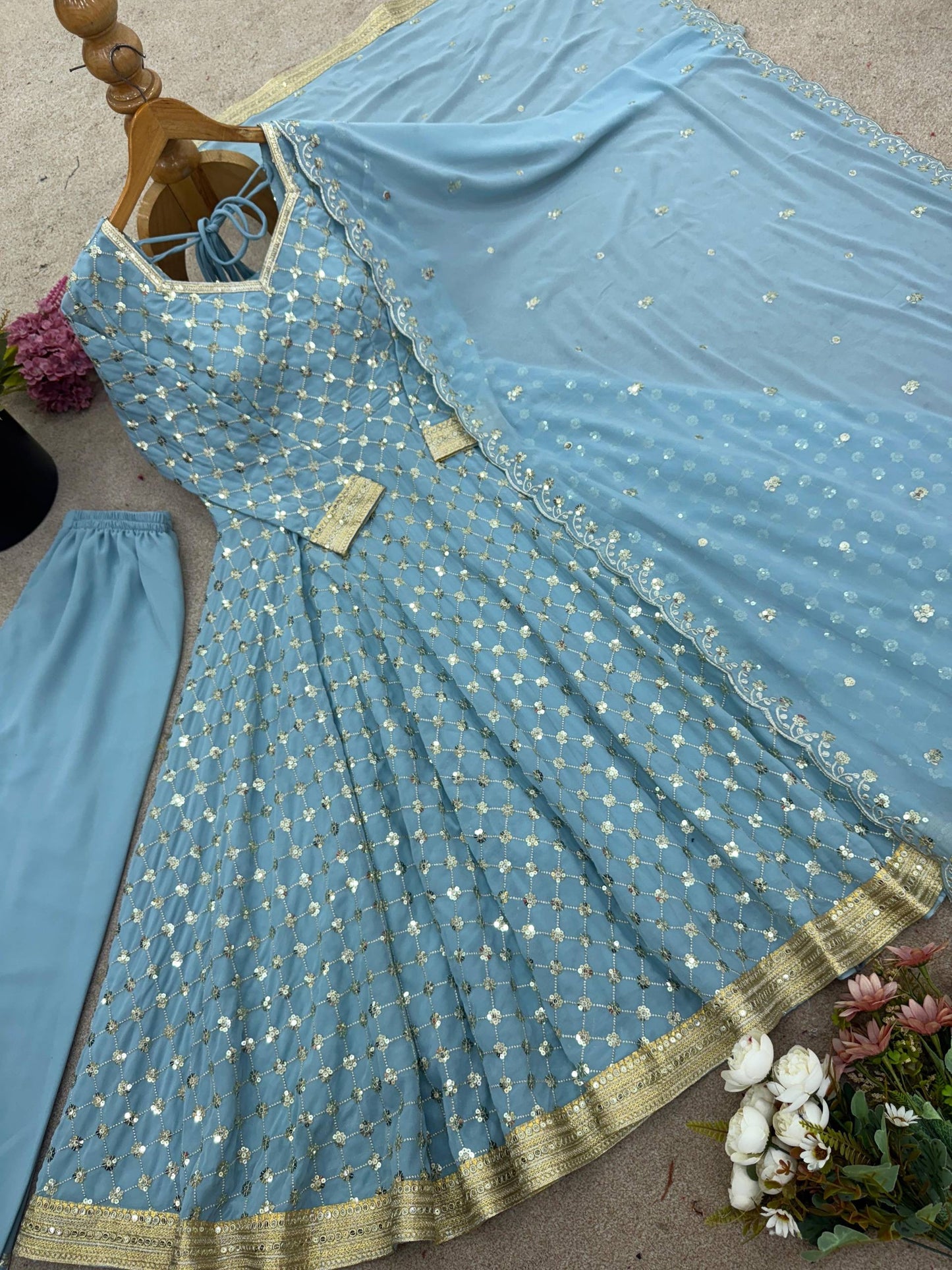Baby Blue Anarkali Suit