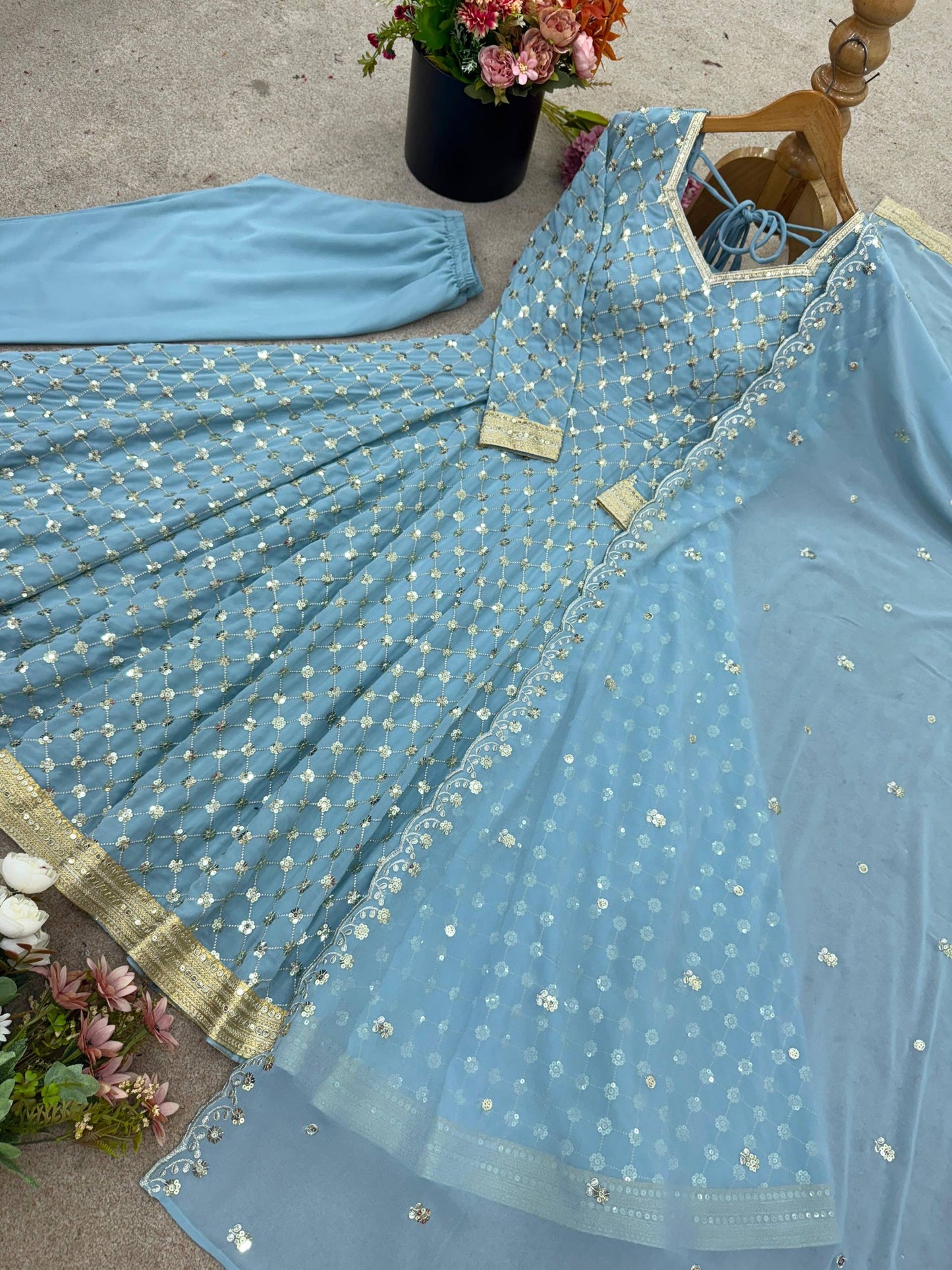 Baby Blue Anarkali Suit