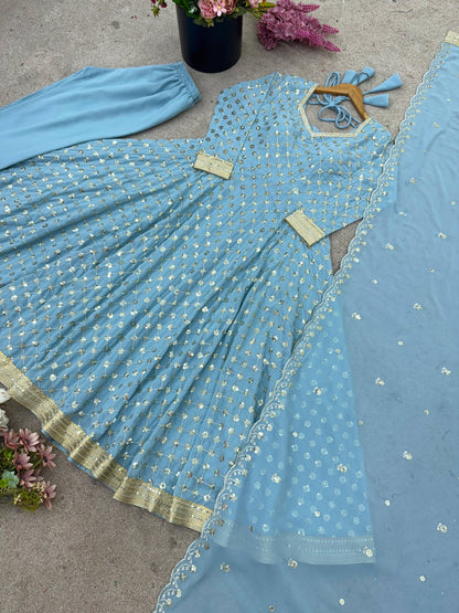 Baby Blue Anarkali Suit