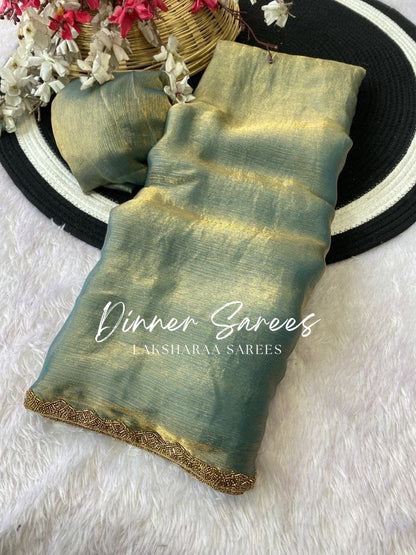 SAYAA - Shimmery Space Silk Dinner Saree - Laksharaa Sarees