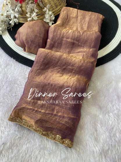 SAYAA - Shimmery Space Silk Dinner Saree - Laksharaa Sarees