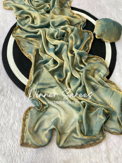 SAYAA - Shimmery Space Silk Dinner Saree - Laksharaa Sarees