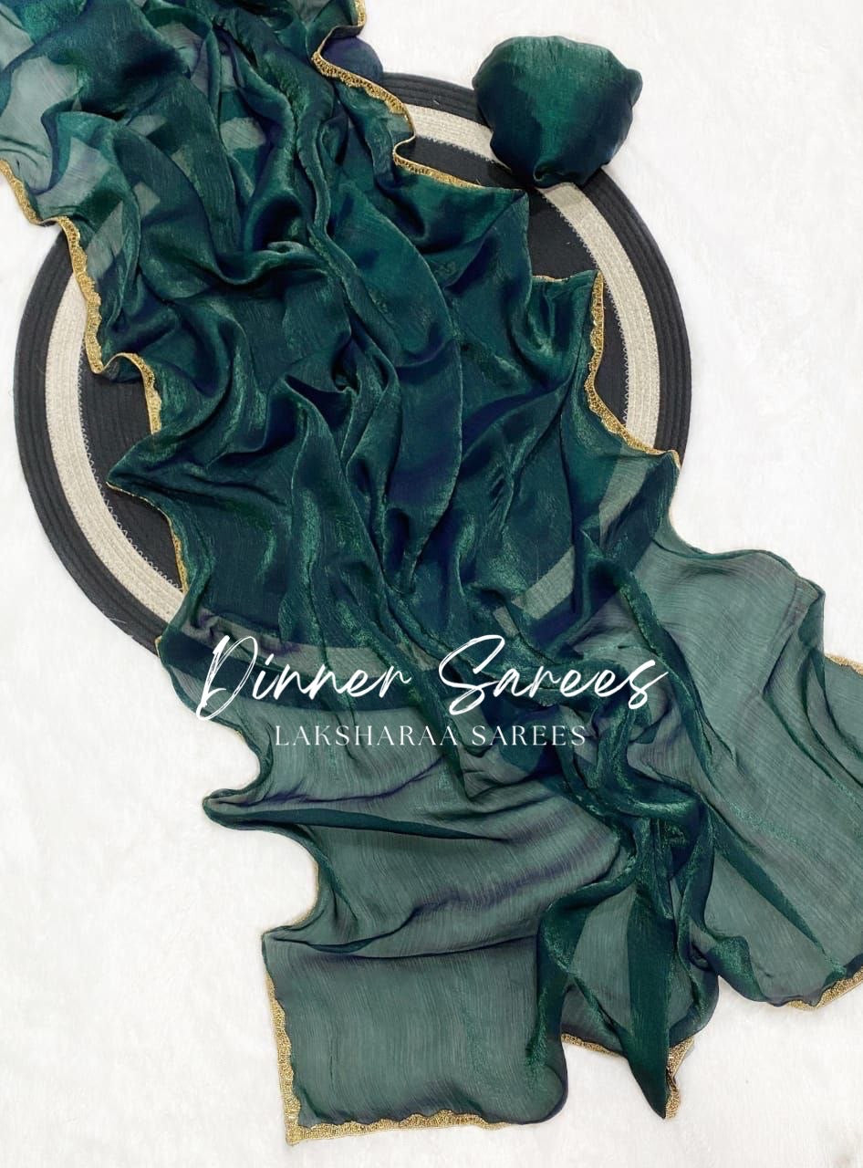 SAYAA - Shimmery Space Silk Dinner Saree - Laksharaa Sarees