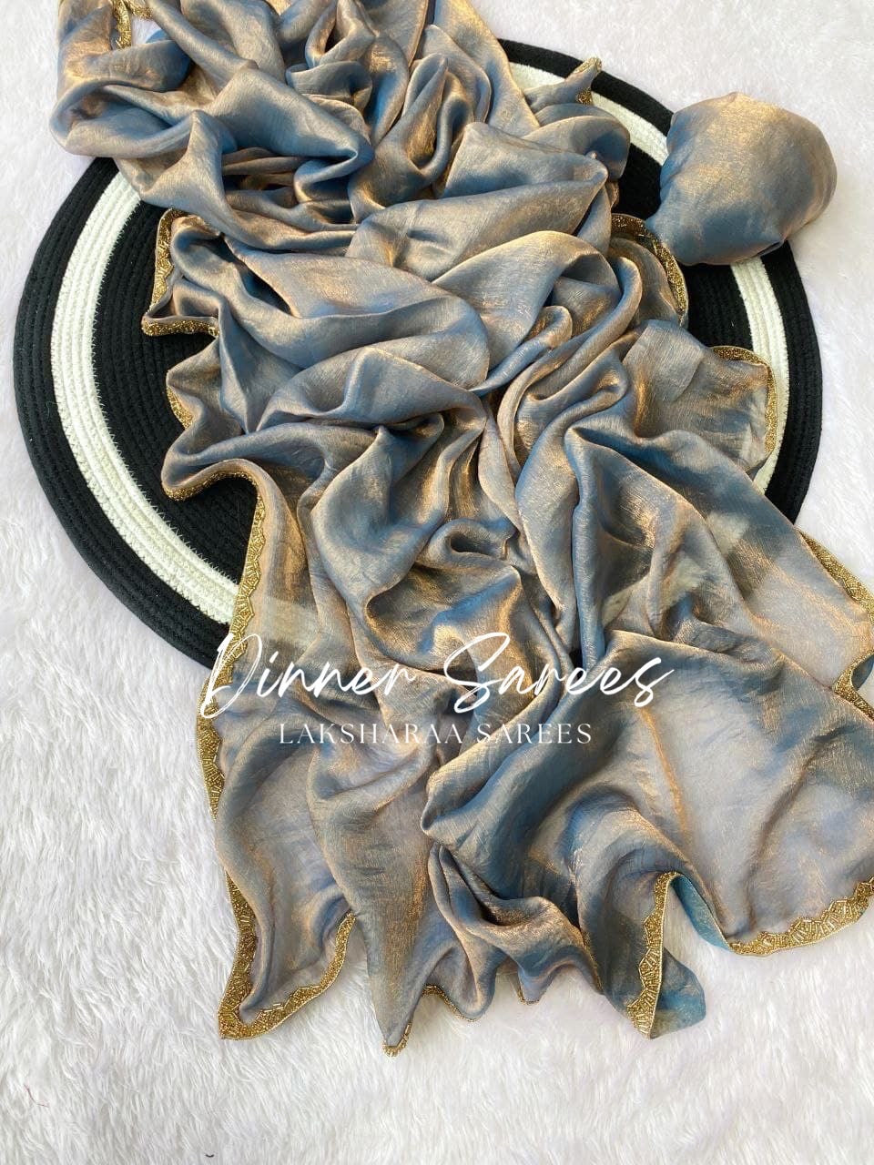 SAYAA - Shimmery Space Silk Dinner Saree - Laksharaa Sarees