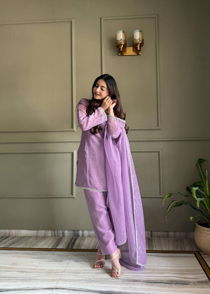 AMORA — Crunchy Silk Designer Suit
