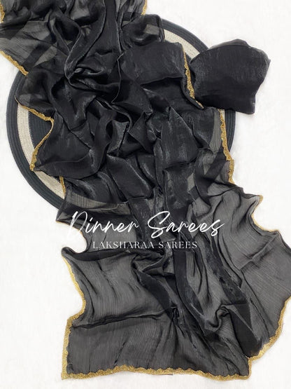 SAYAA - Shimmery Space Silk Dinner Saree - Laksharaa Sarees