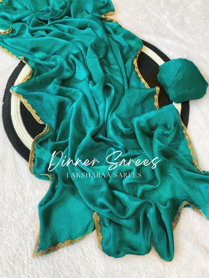 SAYAA - Shimmery Space Silk Dinner Saree - Laksharaa Sarees