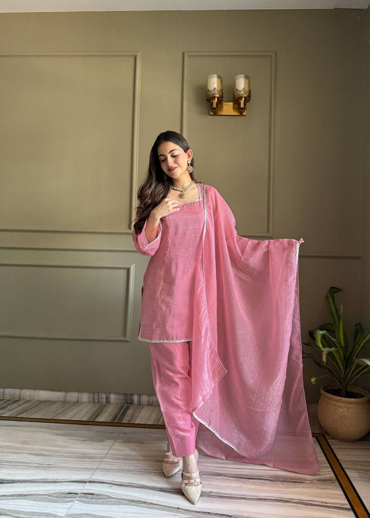 AMORA — Crunchy Silk Designer Suit