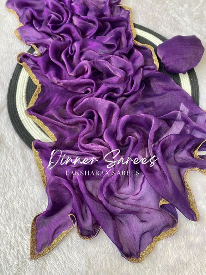 SAYAA - Shimmery Space Silk Dinner Saree - Laksharaa Sarees