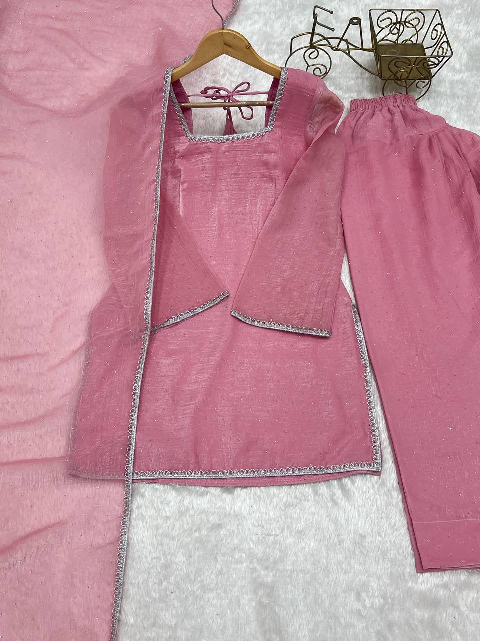 AMORA — Crunchy Silk Designer Suit
