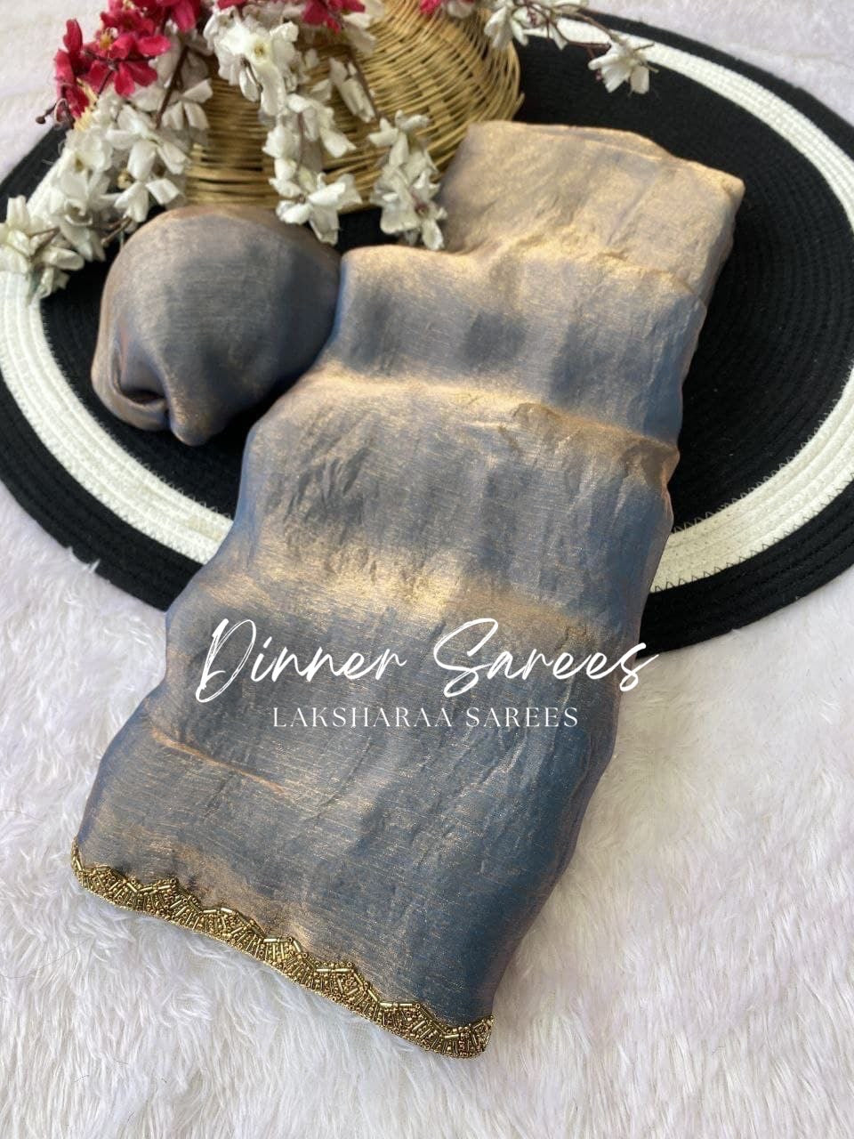 SAYAA - Shimmery Space Silk Dinner Saree - Laksharaa Sarees