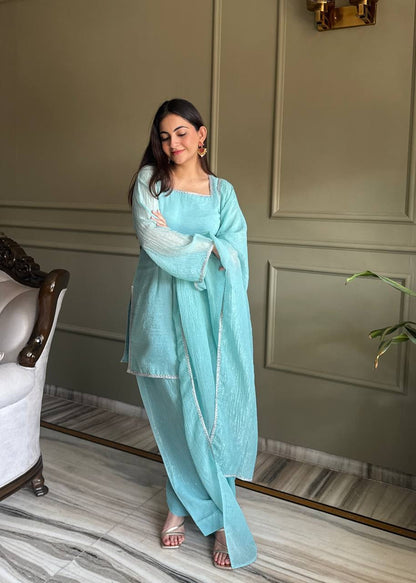 AMORA — Crunchy Silk Designer Suit