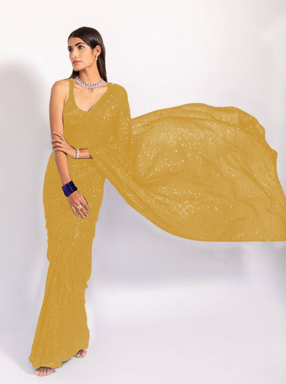 REEMA — Sequinned Georgette Partywear Saree