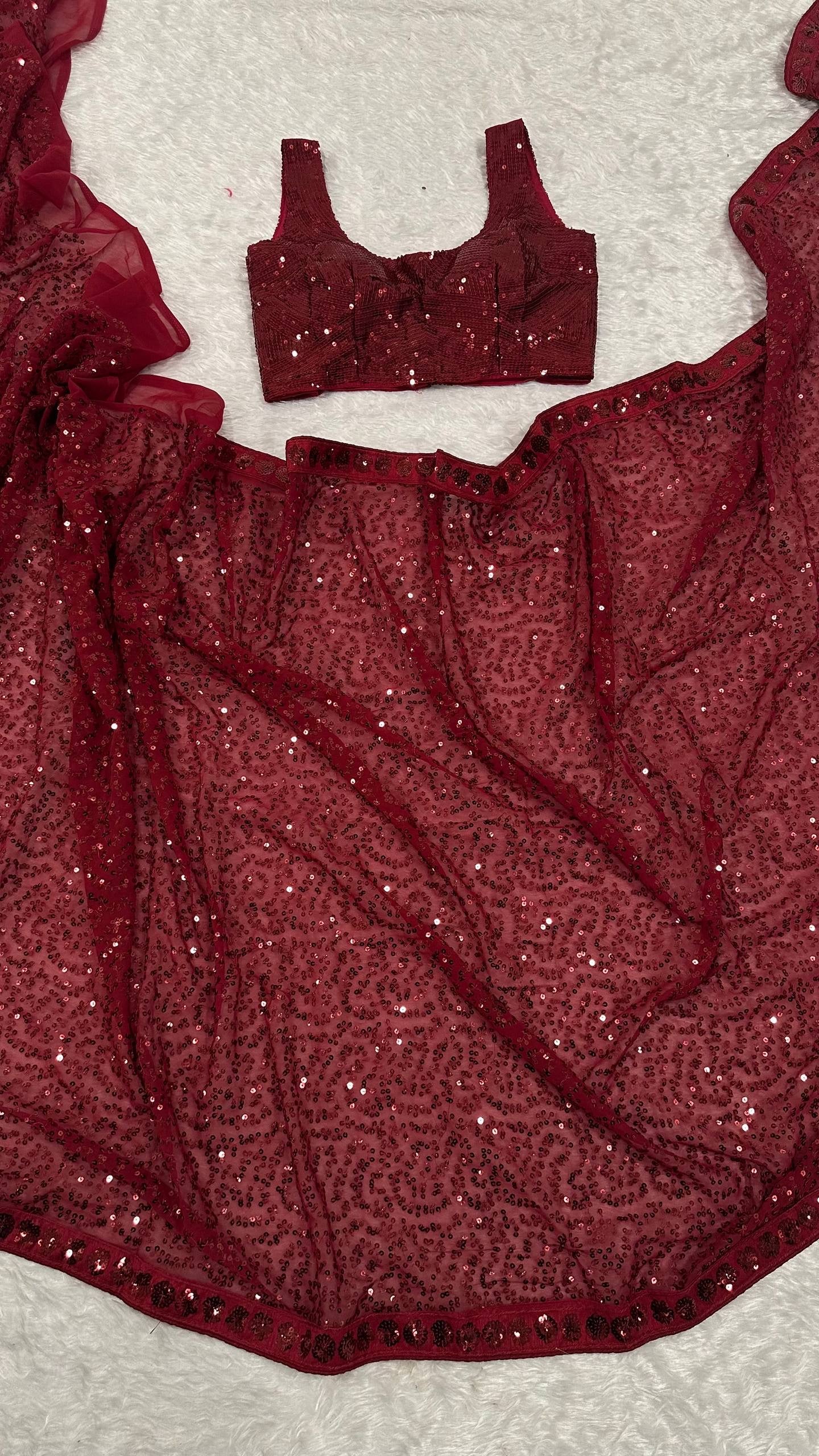 REEMA — Sequinned Georgette Partywear Saree