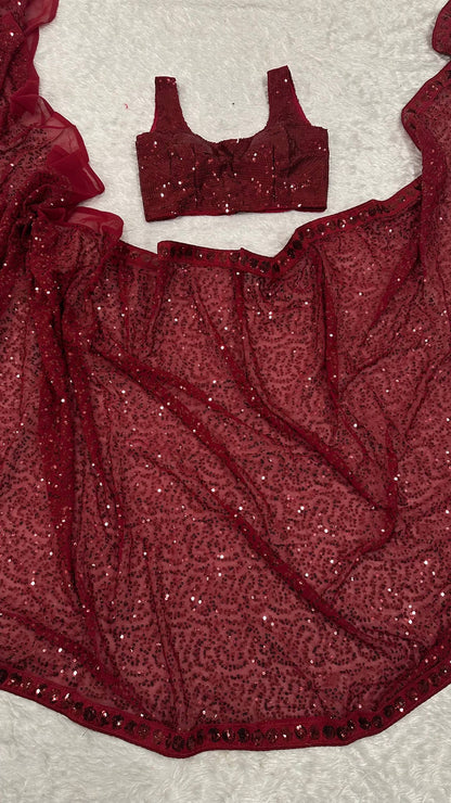 REEMA — Sequinned Georgette Partywear Saree