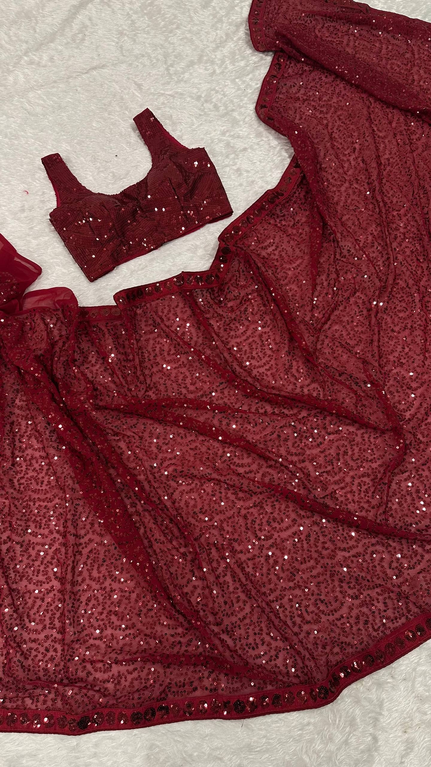 REEMA — Sequinned Georgette Partywear Saree
