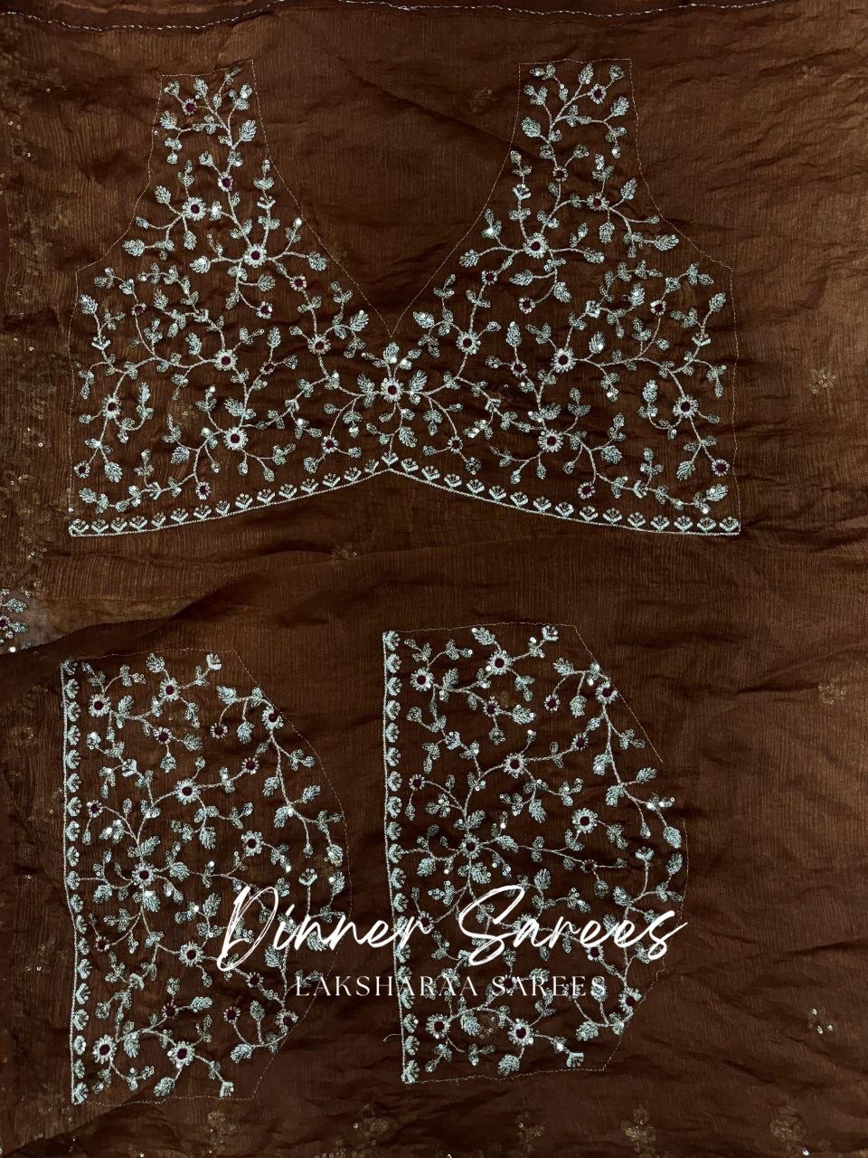 ROSALIE — Soft Fandy Chiffon Saree with heavy embroidery work - Laksharaa Sarees