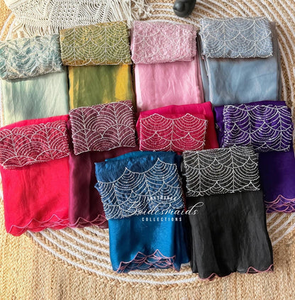 CALISTA 2.0  - Bridesmaids Special Shimmer Saree x Scallop Border