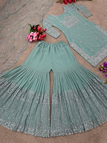 Zhara Pastel Sharara Suit