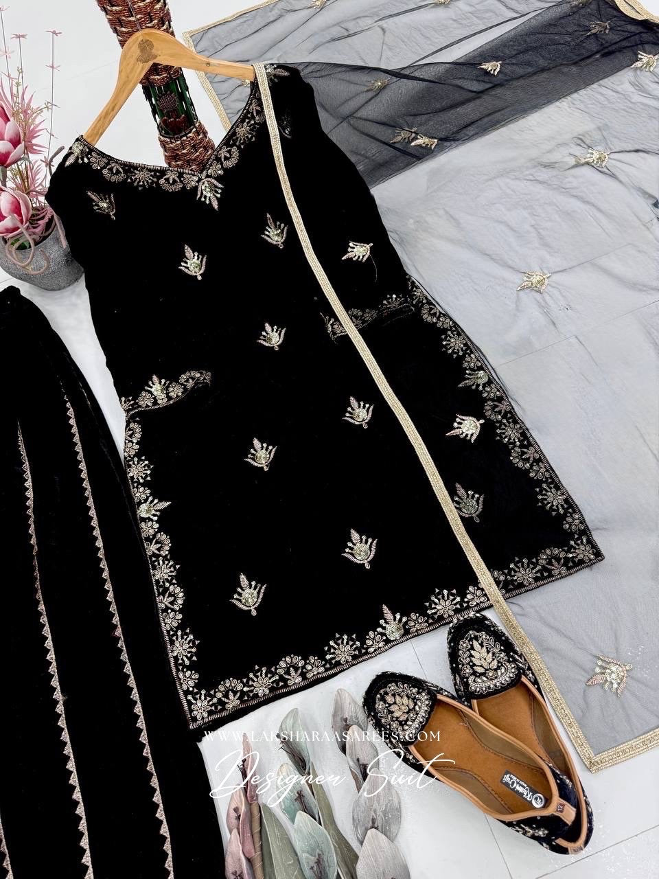 SORAYA — Premium Velvet Pallazo Suit - Laksharaa Sarees