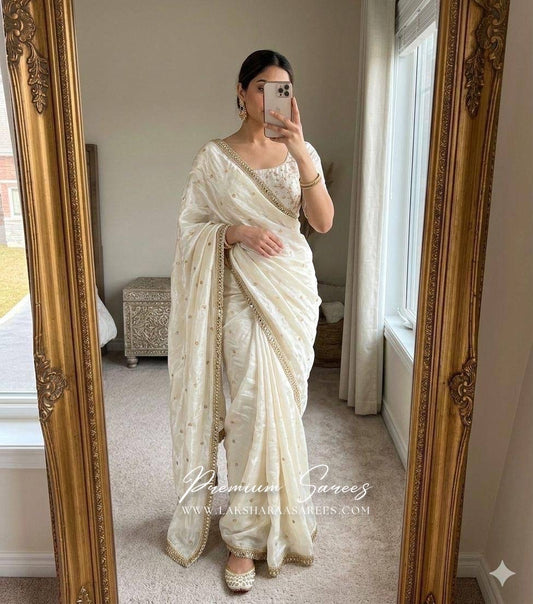 SWARNI - Shimmer Satin Saree x Embroidered Blouse