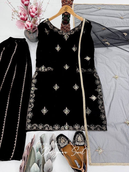 SORAYA — Premium Velvet Pallazo Suit - Laksharaa Sarees