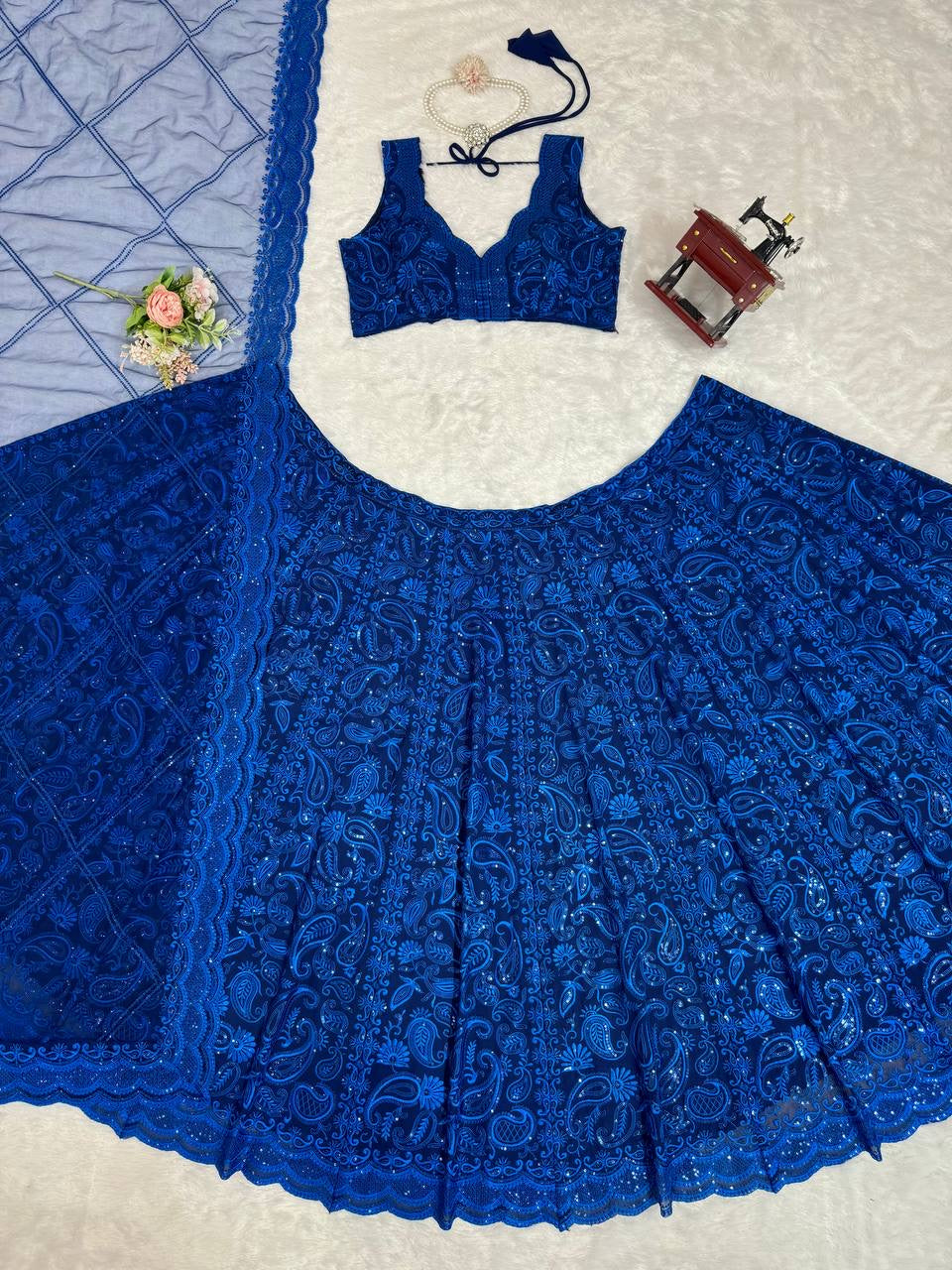 STELLA — Premium Blue Lehenga - Laksharaa Sarees