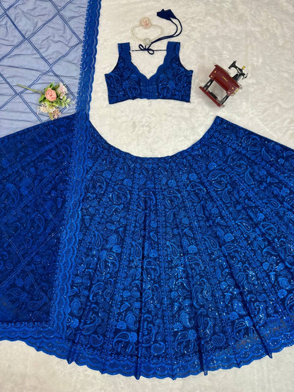 STELLA — Premium Blue Lehenga - Laksharaa Sarees