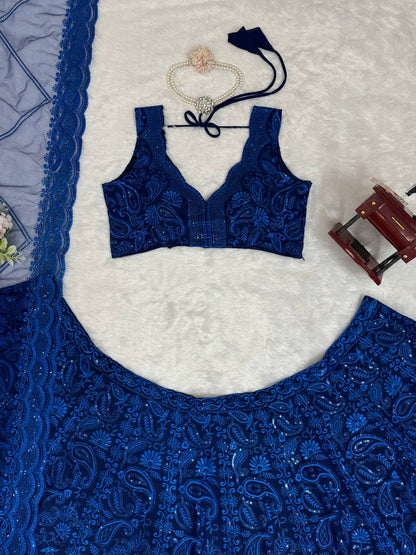 STELLA — Premium Blue Lehenga - Laksharaa Sarees
