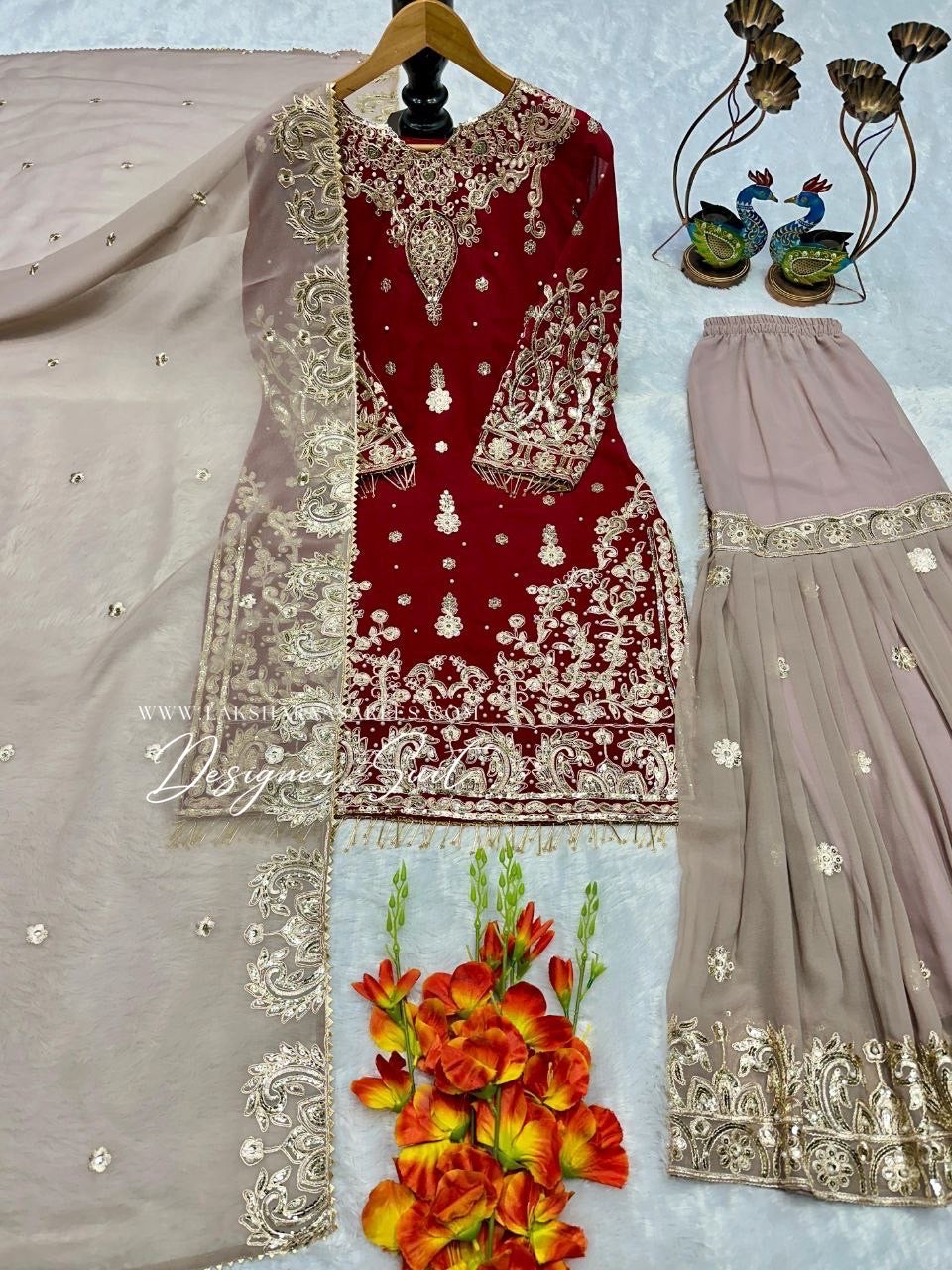 PREITY — Grand Georgette Sharara Suit - Laksharaa Sarees