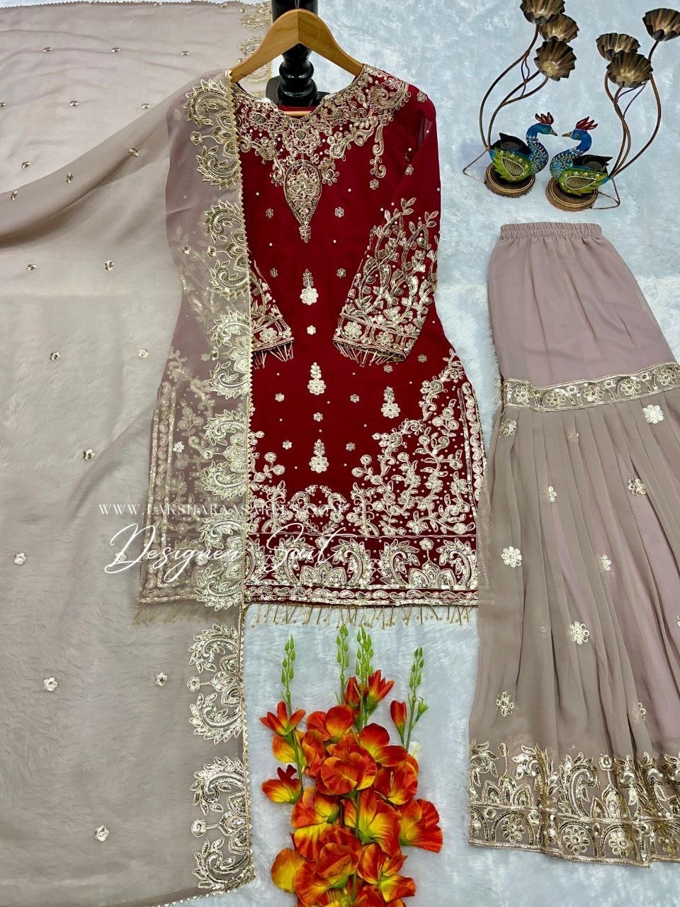 PREITY — Grand Georgette Sharara Suit - Laksharaa Sarees