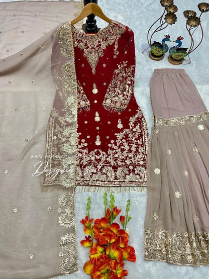 PREITY — Grand Georgette Sharara Suit - Laksharaa Sarees