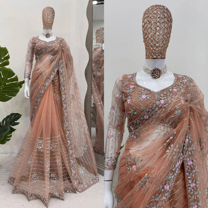 ROSIE 1.0 — Floral Partywear Net Saree - Laksharaa Sarees