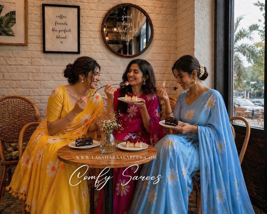 DAISY— Floral Kadhi Saree with Tassel