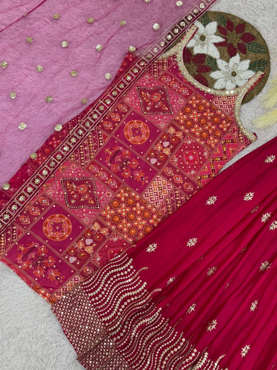 LAIBA — Premium Mirror Work Pallazo Suit
