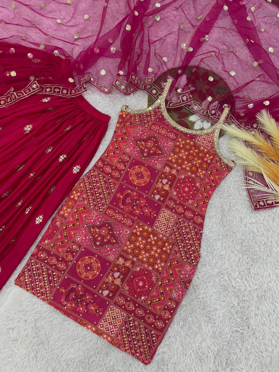 LAIBA — Premium Mirror Work Pallazo Suit