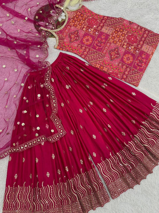 LAIBA — Premium Mirror Work Pallazo Suit