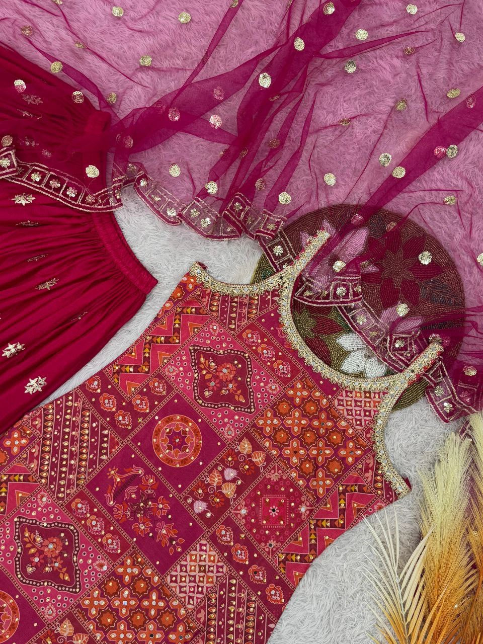 LAIBA — Premium Mirror Work Pallazo Suit