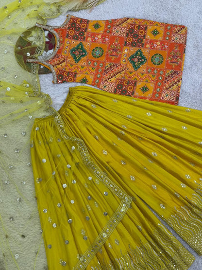 LAIBA — Premium Mirror Work Pallazo Suit