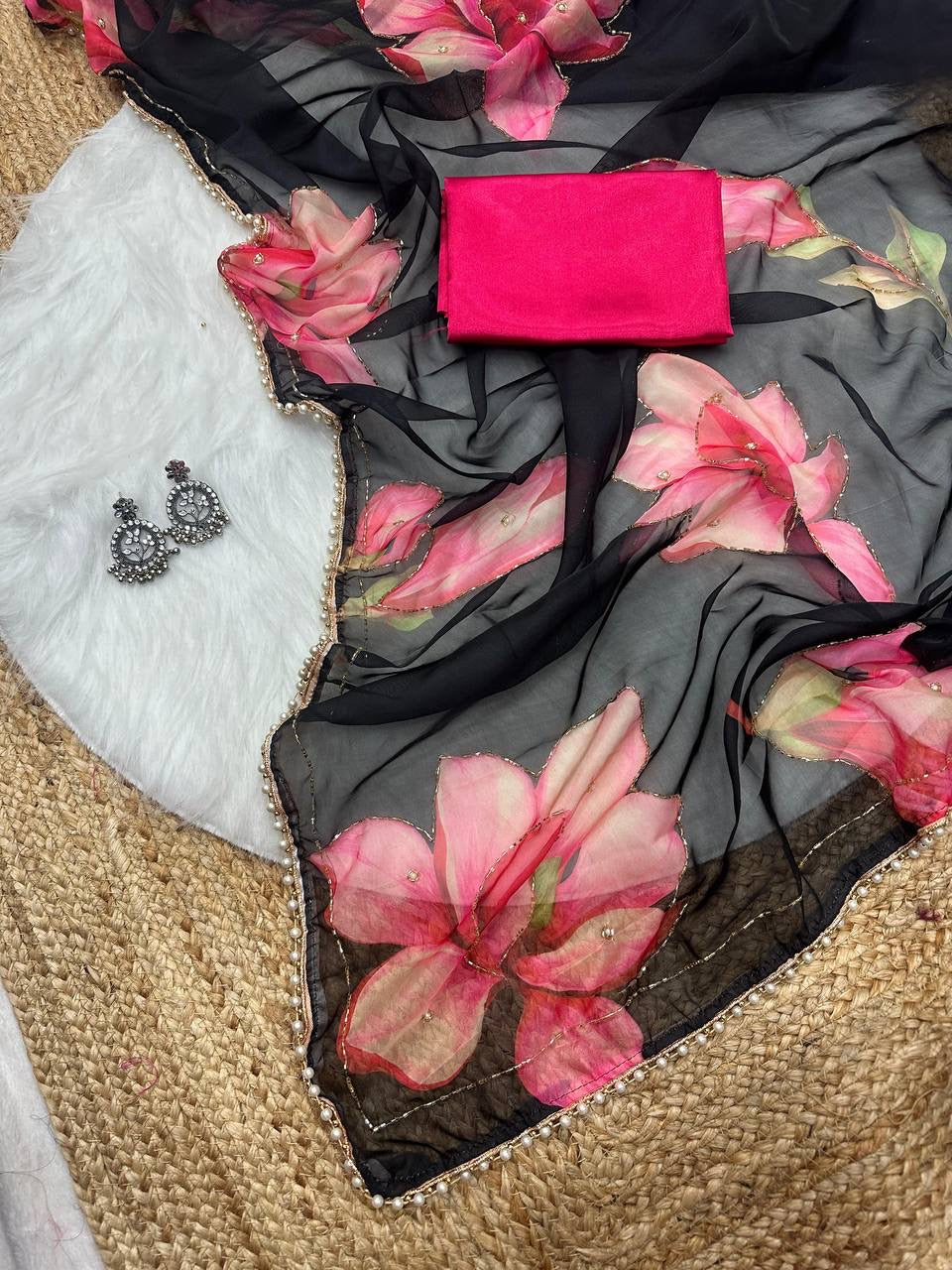 LILY 1.0 — Summer Floral x Pearl Saree