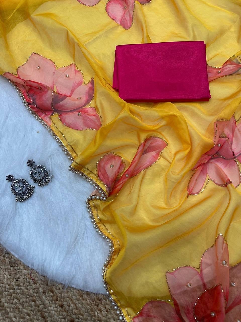 LILY 1.0 — Summer Floral x Pearl Saree