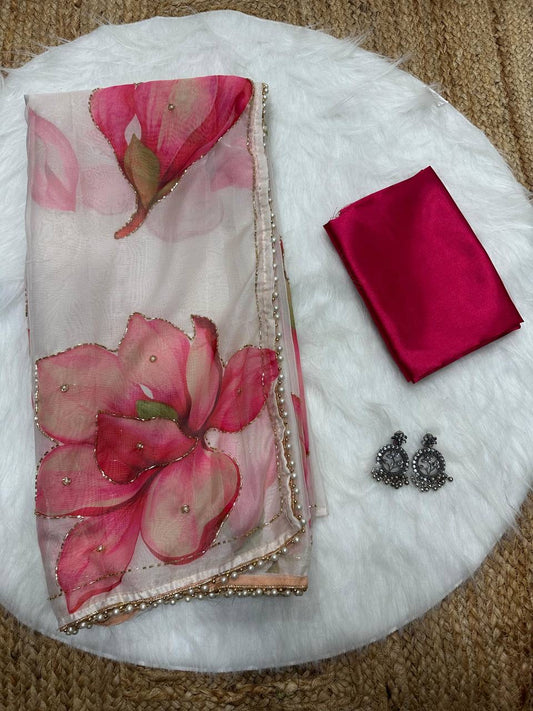 LILY 1.0 — Summer Floral x Pearl Saree