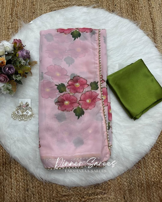 LILY 2.0 — Summer Floral x Pearl Saree
