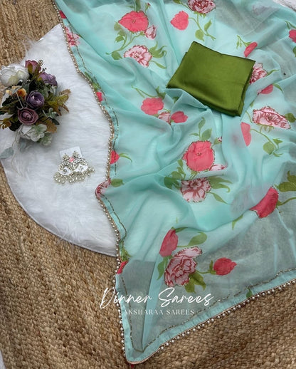 LILY 2.0 — Summer Floral x Pearl Saree