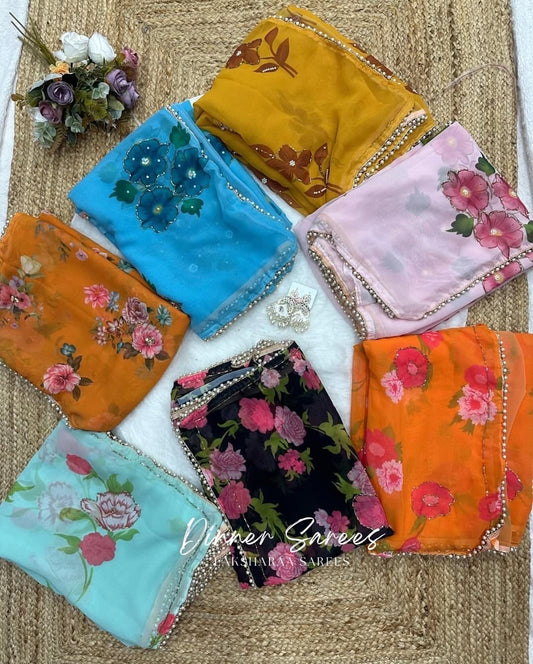 LILY 2.0 — Summer Floral x Pearl Saree