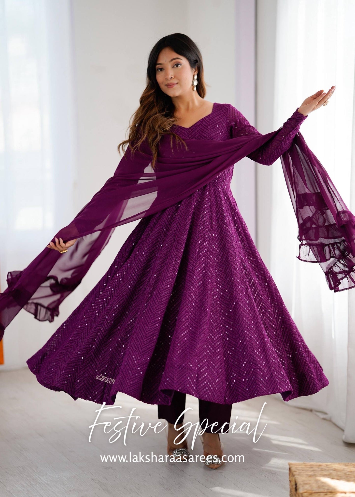 Premium Purple Anarkali Suit