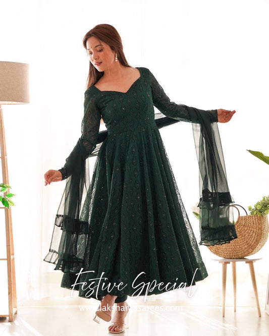 Premium Green Anarkali Suit