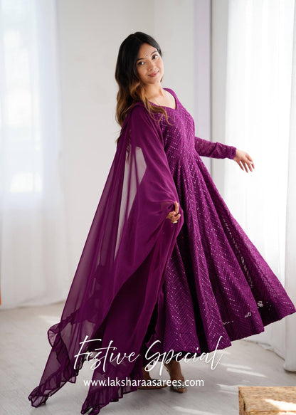 Premium Purple Anarkali Suit